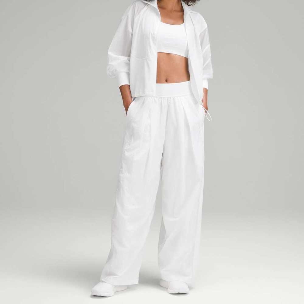Mid Rise Lightweight Tennis Track Pants - Full Length